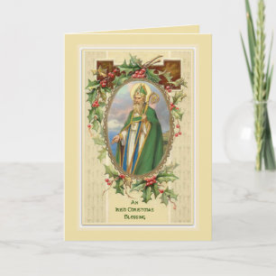 Vintage St. Patrick Irish Christmas Blessing Card