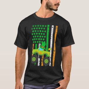 Vintage St Patrick S Day Monster Truck Irish Flag  T-Shirt