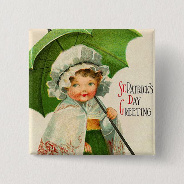 Vintage St. Patrick's Day Button (Front)