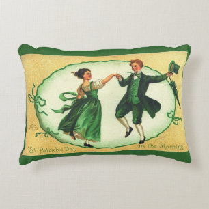 Vintage St Patricks Day Dance Irish Spring Holiday Accent Pillow