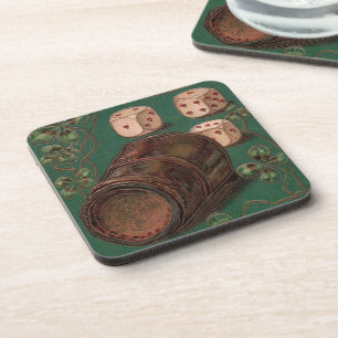 Vintage St. Patrick's Day, Good Luck Irish Dice Coaster