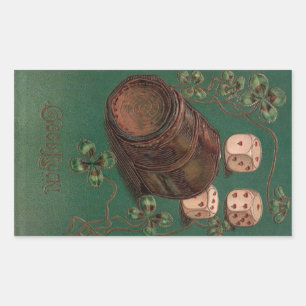 Vintage St. Patrick's Day, Good Luck Irish Dice Sticker