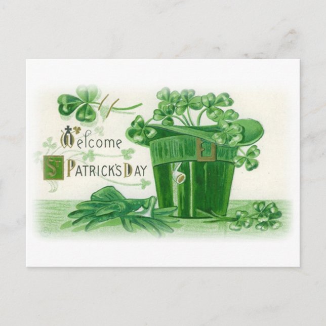Vintage St. Patricks Day Greeting Postcard (Front)