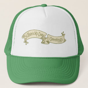 Vintage St. Patrick's Day Greetings Golden Banner Trucker Hat