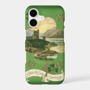 Vintage St. Patricks Day Greetings Shamrock Castle