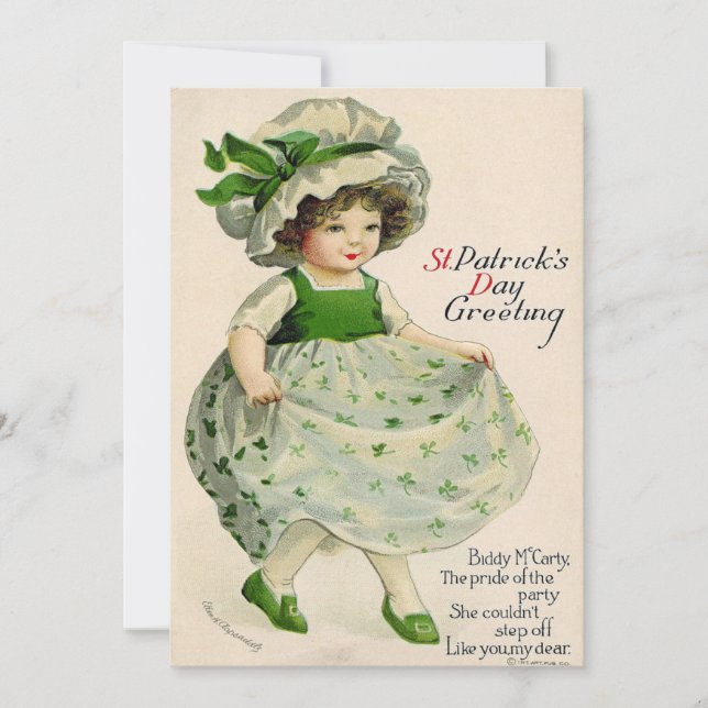 Vintage St Patrick's Day Holiday Card (Front)
