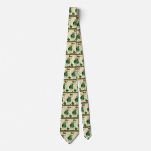Vintage St. Patrick's Day Irish Lass with Clovers Tie