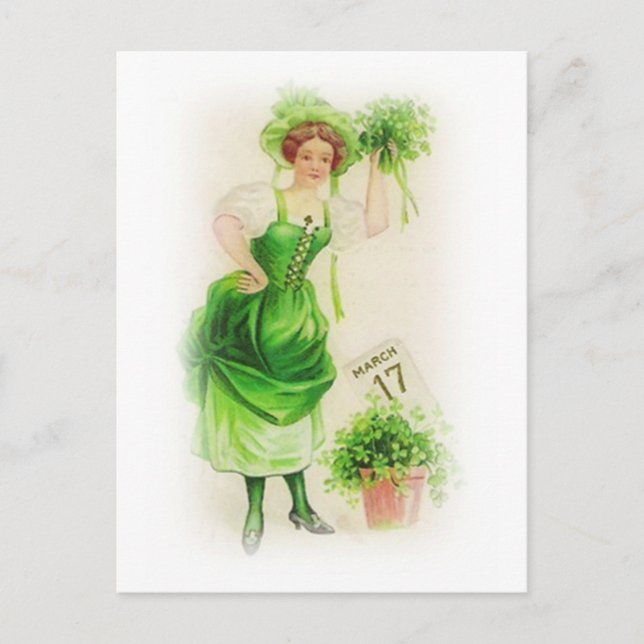 Vintage St. Patricks Day March 17 Postcard (Front)