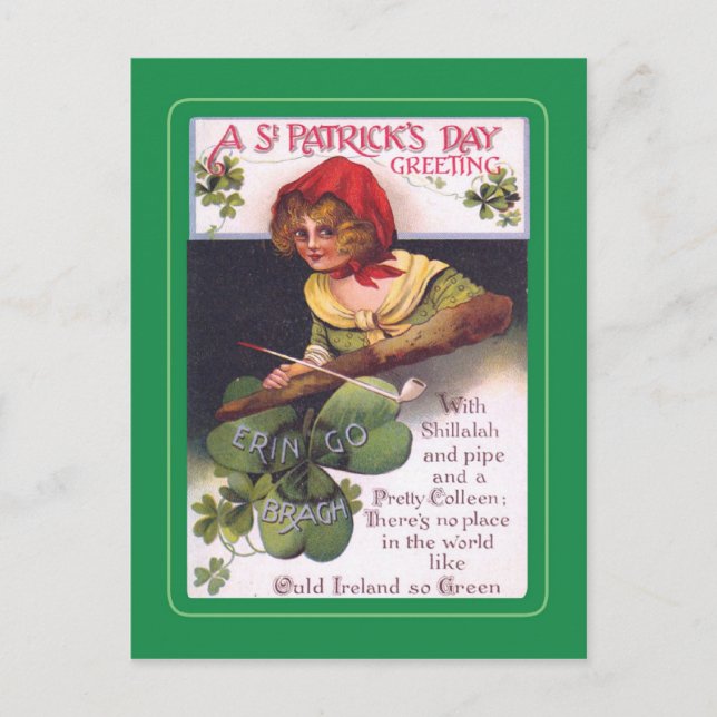 Vintage St Patrick's Day postcard (Front)