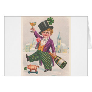 Vintage St Patricks Day Shamrock Champagne