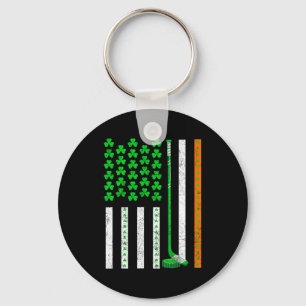 Vintage st patrick's day shamrock sport american keychain