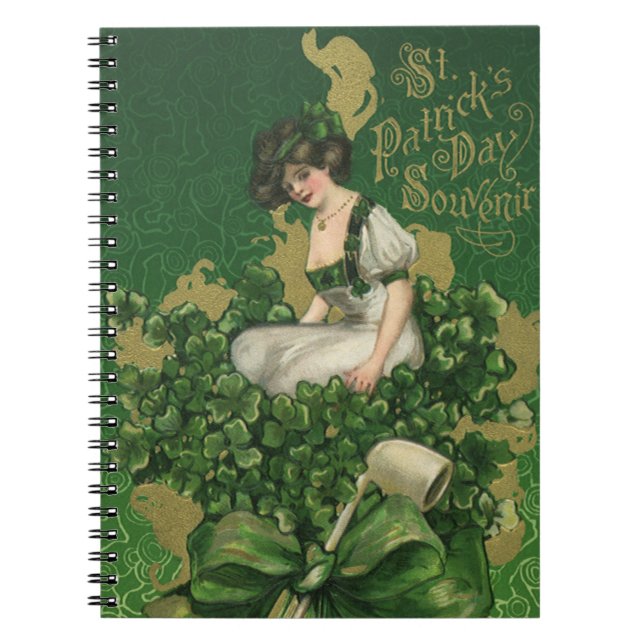 Vintage St. Patrick's Day Souvenir, Irish Lass Notebook (Front)