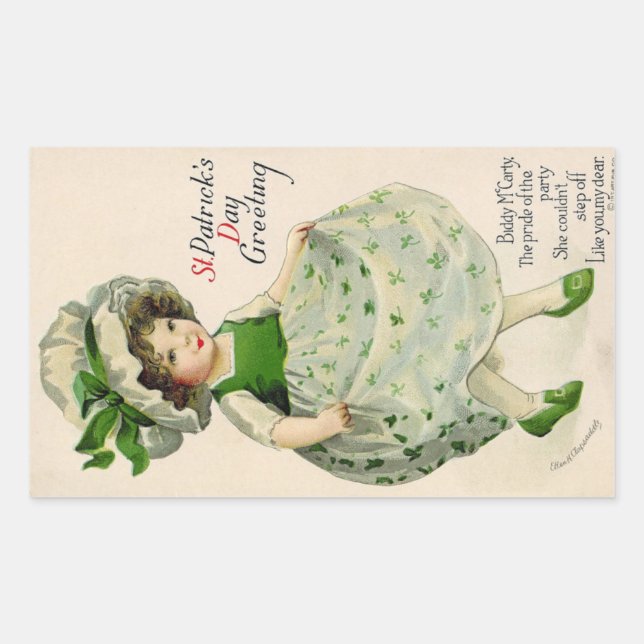 Vintage St Patrick's Day Sticker (Front)