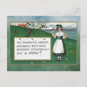 Vintage St. Patrick's Day with Child and Greeting Postcard
