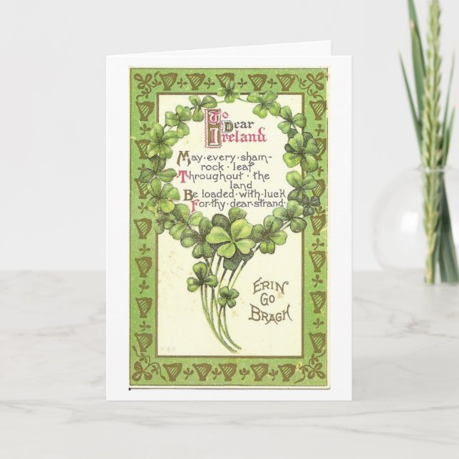 Vintage St. Pat's Day - To Dear Ireland, Card (Front)
