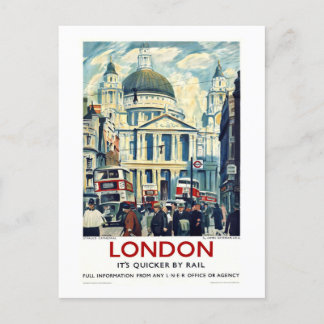 Vintage St Paul's Cathedral London Travel Poster P Postcard