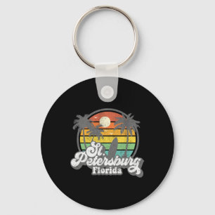 Vintage St. Petersburg Beach Florida Surfing Retro Keychain