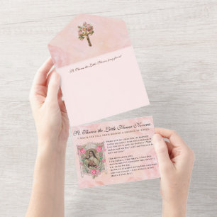 Vintage St. Therese Jesus  Religious Scripture All All In One Invitation