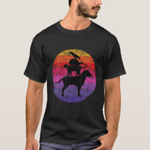 Vintage Stacked Animals Pets Retro Sunset Sun Colo T-Shirt