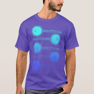 Vintage Stacked Banjos Bluegrass Music Retro Blue  T-Shirt