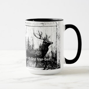 Vintage Stag Deer World's Best Step-Dad Mug