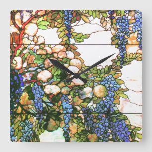 Vintage Stained Glass Clock