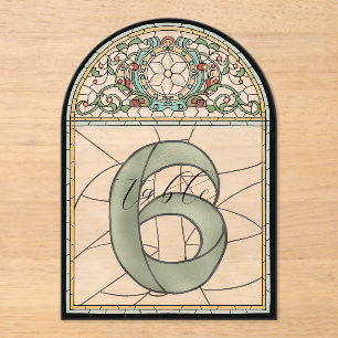 Vintage Stained Glass Effect Acrylic Table Numbers
