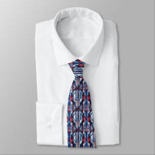 Vintage Stained Glass Patriotic Tie