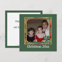 Vintage Stained Glass Photo Frame Red Green Throw
