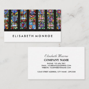 Vintage Stained Glass Window Business Card