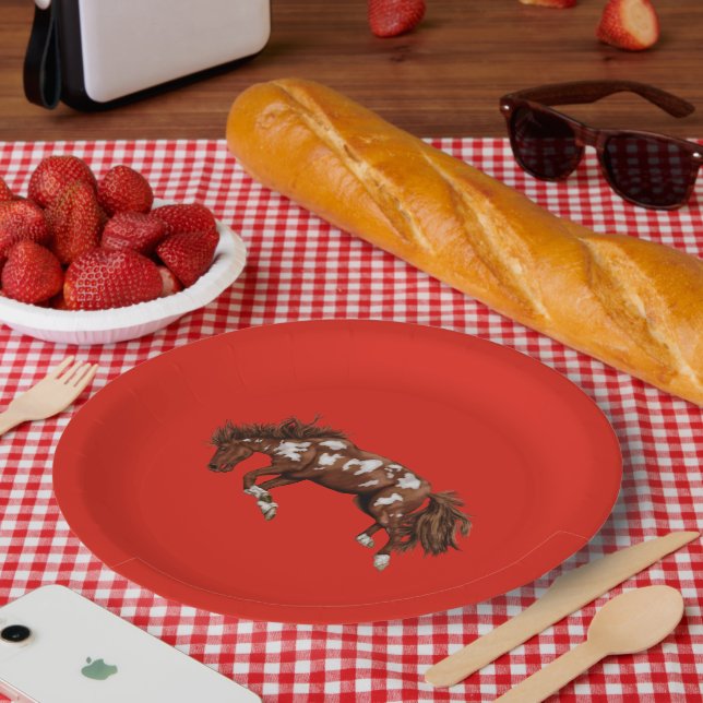 Vintage stallion  paper plate (Picnic)
