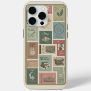 Vintage Stamp Collage Design For iPhone 15 Pro Max Case