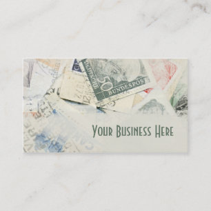 Vintage Stamp Collection Business Card