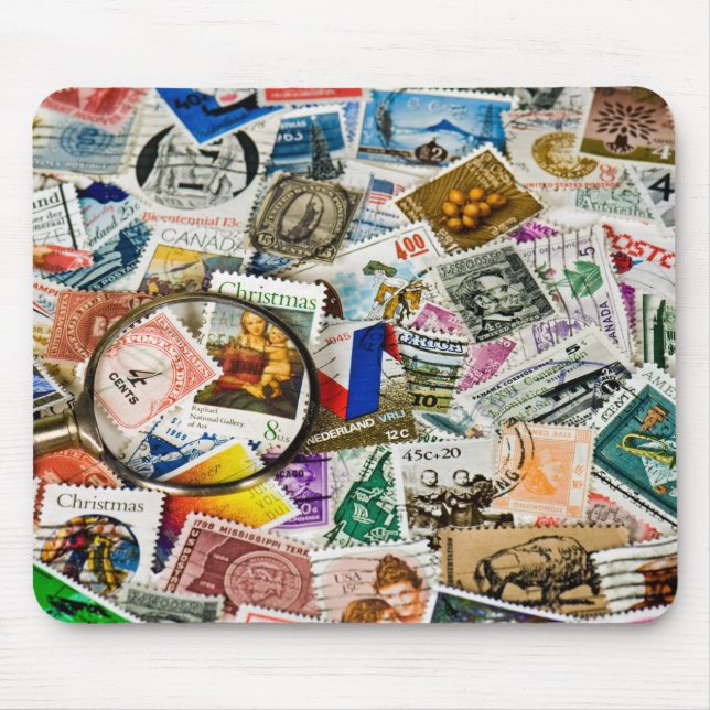 Vintage Stamp Collection Mouse Pad (Front)