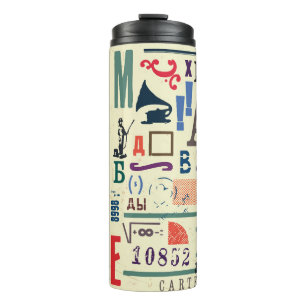 Vintage Stamp: Document Decor Thermal Tumbler