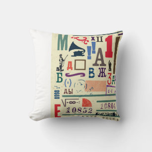 Vintage Stamp: Document Decor Throw Pillow