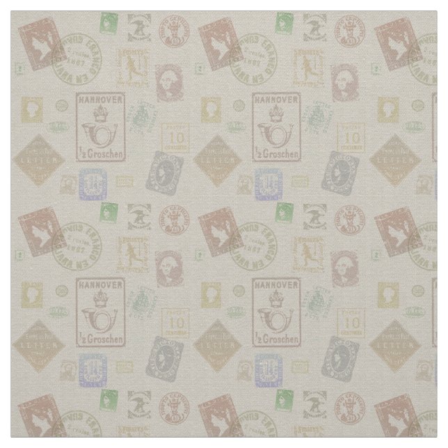 Vintage Stamp Fabric (Swatch)