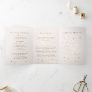 Vintage Star Céleste Lune Programme de mariage pli