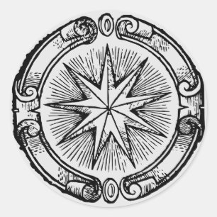 Vintage Star Emblem Classic Round Sticker