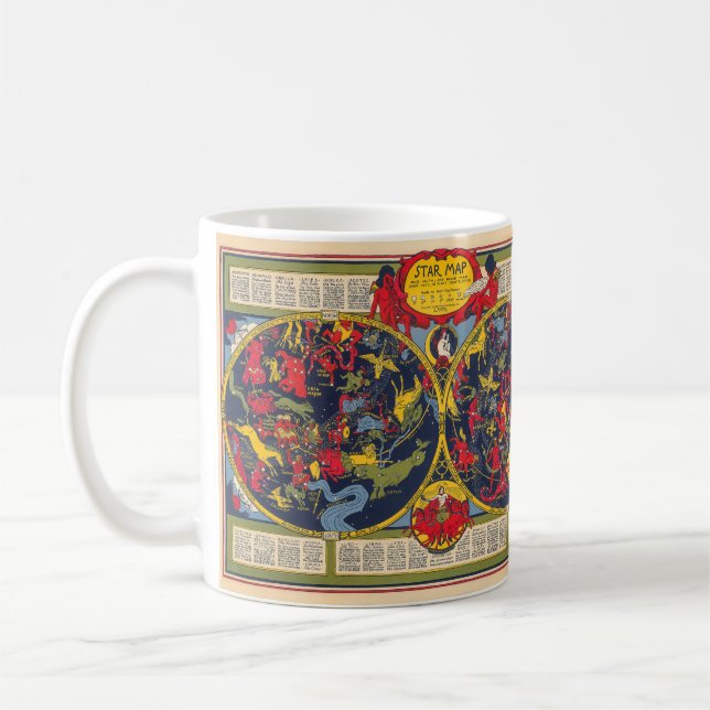Vintage Star Map Constellations Celestial Chart  Coffee Mug (Left)
