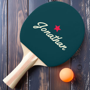 Vintage Star Signature in Deep Teal Ping Pong Paddle
