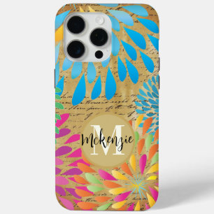 Vintage StarBurst Flower Personalized iPhone 5 iPhone 15 Pro Max Case