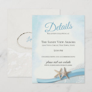 Vintage Starfish and Lace with Heart Details Invitation
