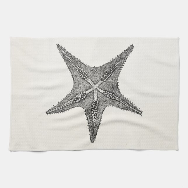 Vintage Starfish Antique Star Fish Template Kitchen Towel (Horizontal)