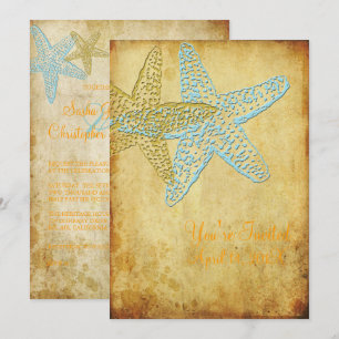 VINTAGE STARFISH/BEACH WEDDING INVITATION