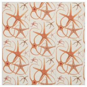 Vintage Starfish Illustration Fabric