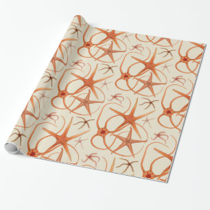 Vintage Starfish Illustration Wrapping Paper