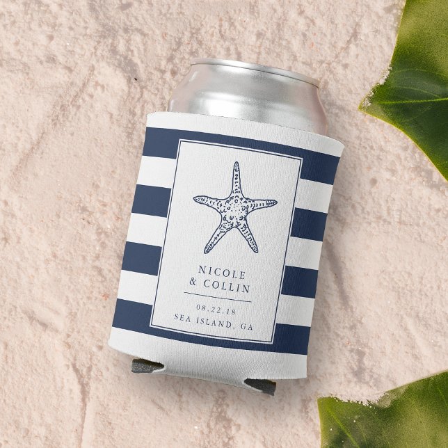 Vintage Starfish Wedding Favour Can Cooler (Creator Uploaded)
