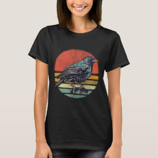 Vintage Starling Bird Animal Retro T-Shirt