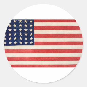 Vintage Stars and Stripes American Flag Classic Round Sticker
